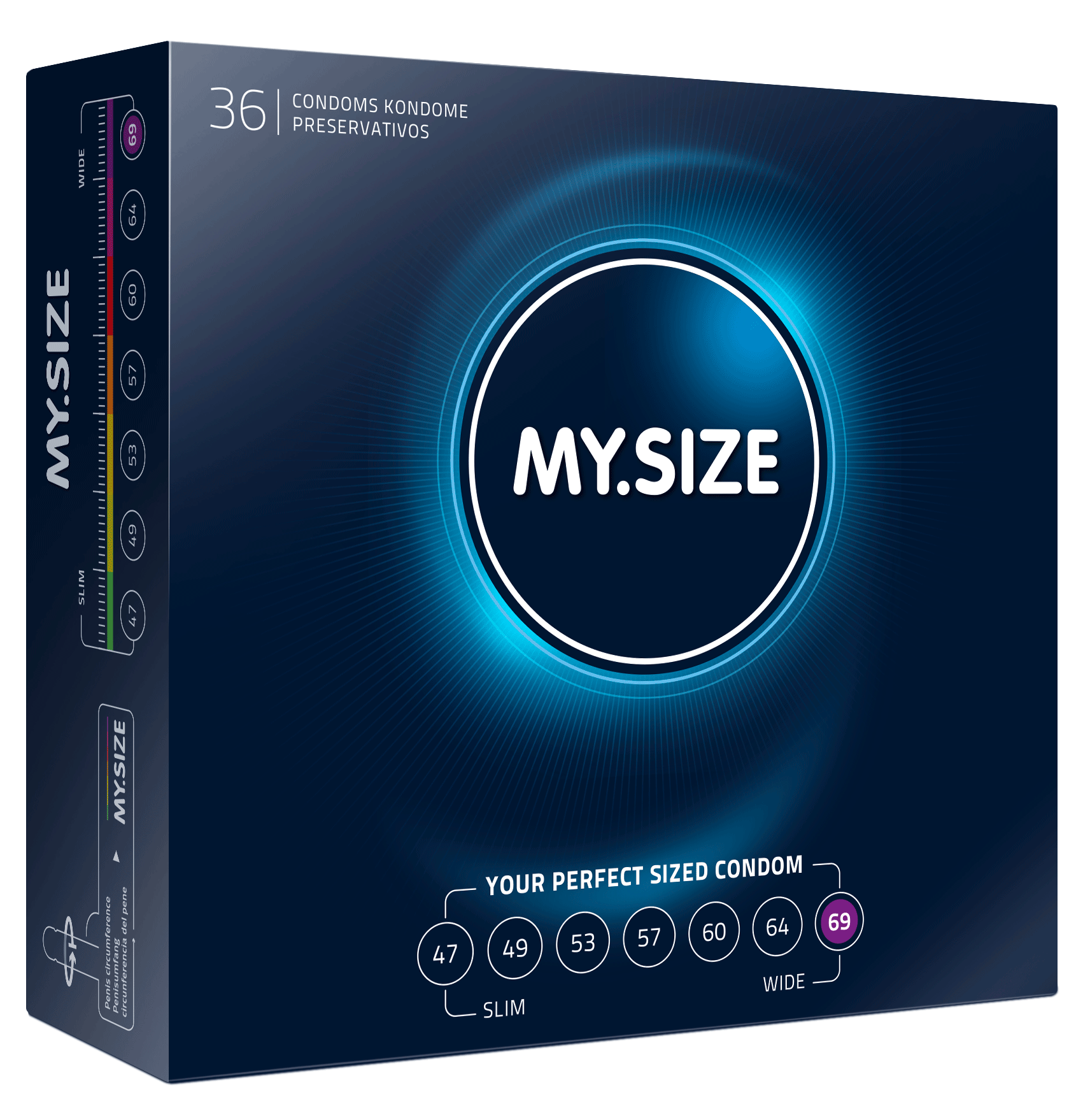 ᐈ Купить Самые большие презервативы MY SIZE (МАЙ САЙЗ) 69 размер (36 шт.),  ГЕРМАНИЯ - MyCondoms