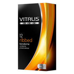 Ребристые презервативы VITALIS premium ribbed (12 шт.), ГЕРМАНИЯ