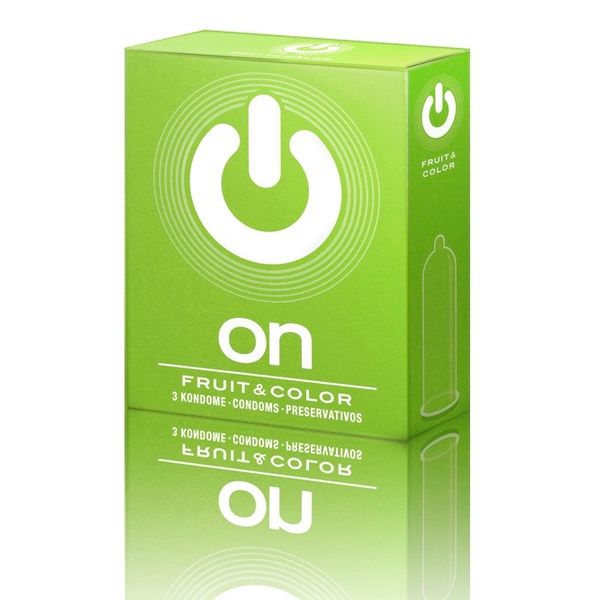Ароматизовані кольорові презервативи ON Fruit &amp; Color (3 шт.), ГЕРМАНІЯ