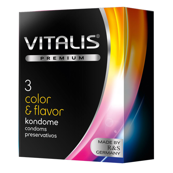 Цветные с ароматом презервативы VITALIS premium color&flavor (3 шт.) ГЕРМАНИЯ
