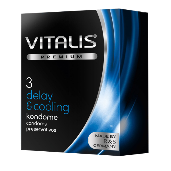 Охлаждающие презервативы VITALIS premium delay&cooling (3 шт.), ГЕРМАНИЯ