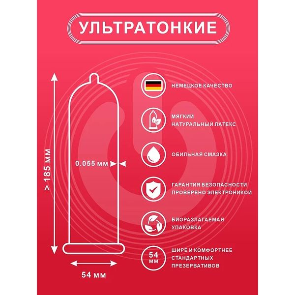 Ультратонкие презервативы ON Super Thin (3 шт.), ГЕРМАНИЯ, изображение 2