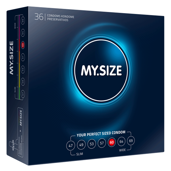Увеличенные презервативы MY SIZE (МАЙ САЙЗ) 60  размер (36 шт.), ГЕРМАНИЯ